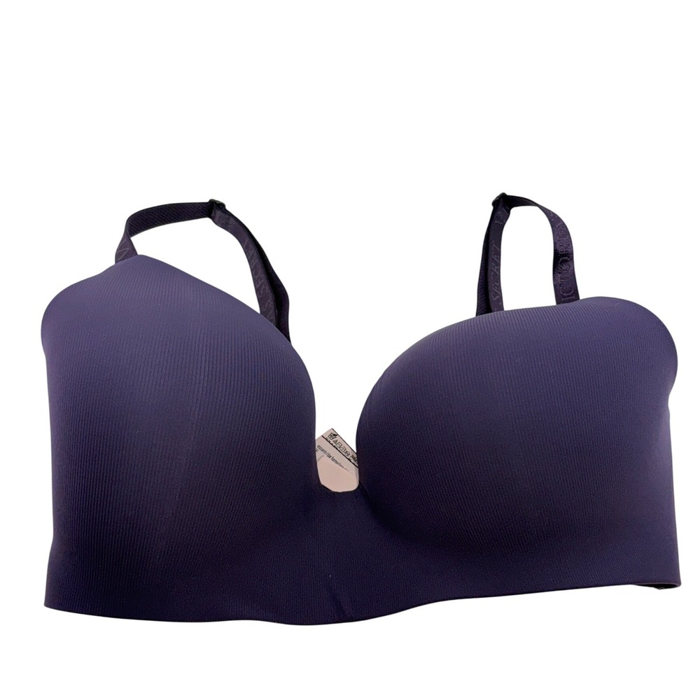 Victorias Secret T-Shirt Lightly Lined Wireless Bra Purple Ribbed 34DDD F75